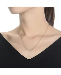 Sterling Silver Cubic Zirconia Bezel-Set Necklace