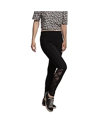 Women's Interlaced Mesh Leggings With Side Pockets
