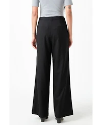 Women's Pleated Wide Pants with Belt