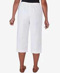 Alfred Dunner Women's Charleston Textured Pocketed Zig Zag Capri Pants