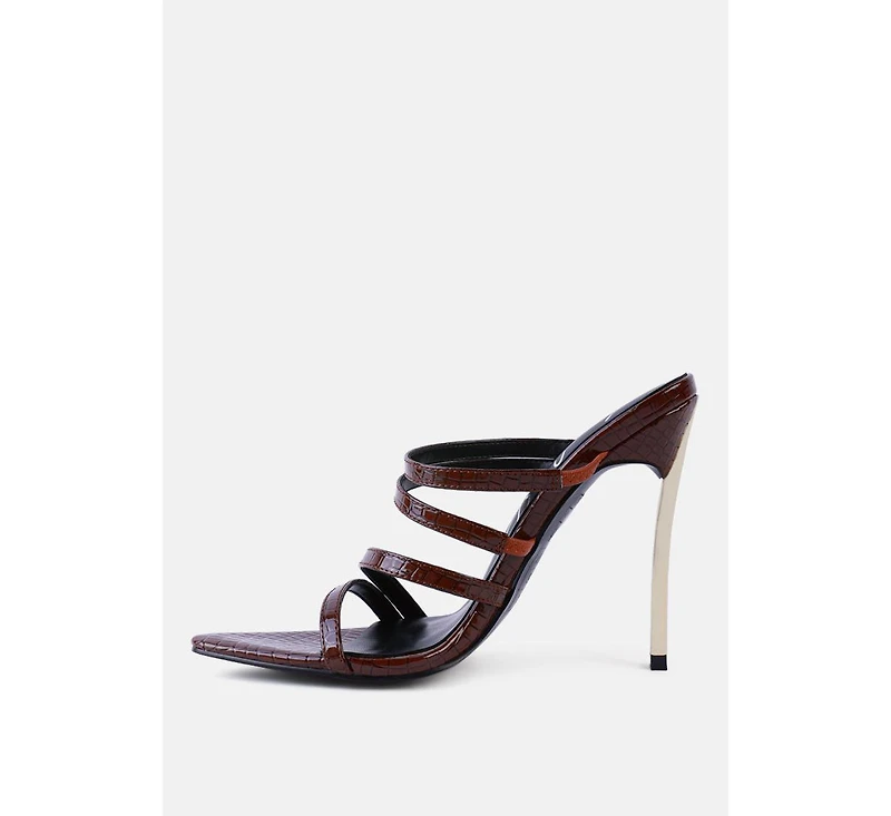 New Affair Croc Strappy High Heel Sandals