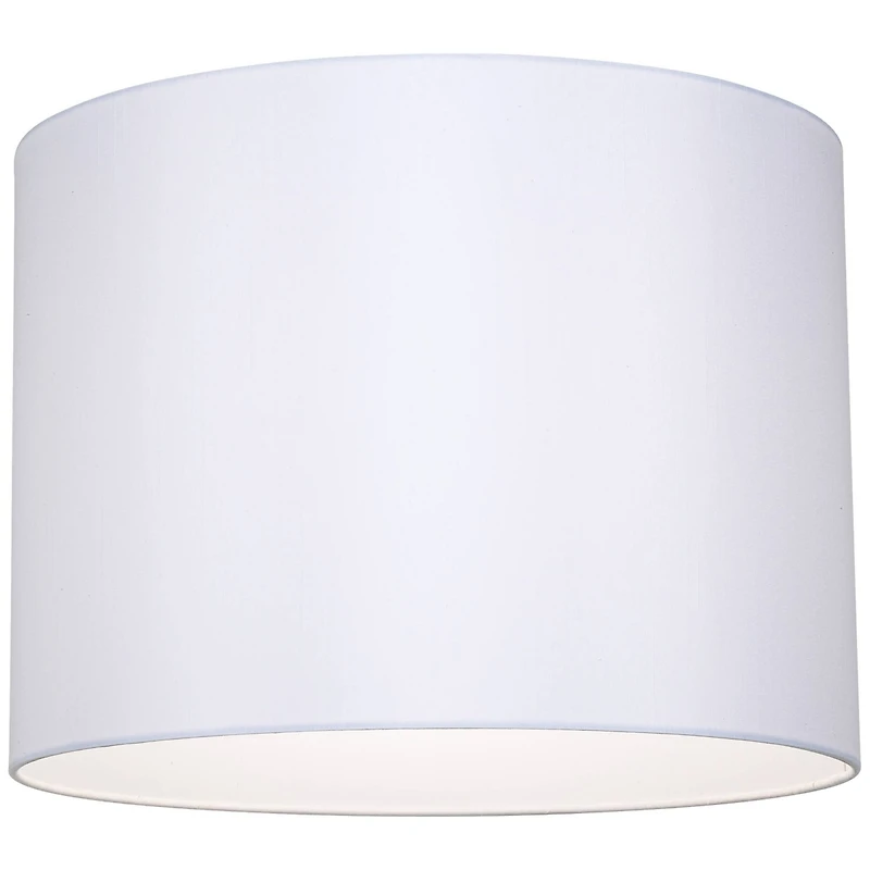 Springcrest White Hardback Medium Drum Lamp Shade 16" Top x 16" Bottom x 12" High (Spider) Replacement with Harp and Finial