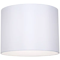 Springcrest White Hardback Medium Drum Lamp Shade 16" Top x 16" Bottom x 12" High (Spider) Replacement with Harp and Finial