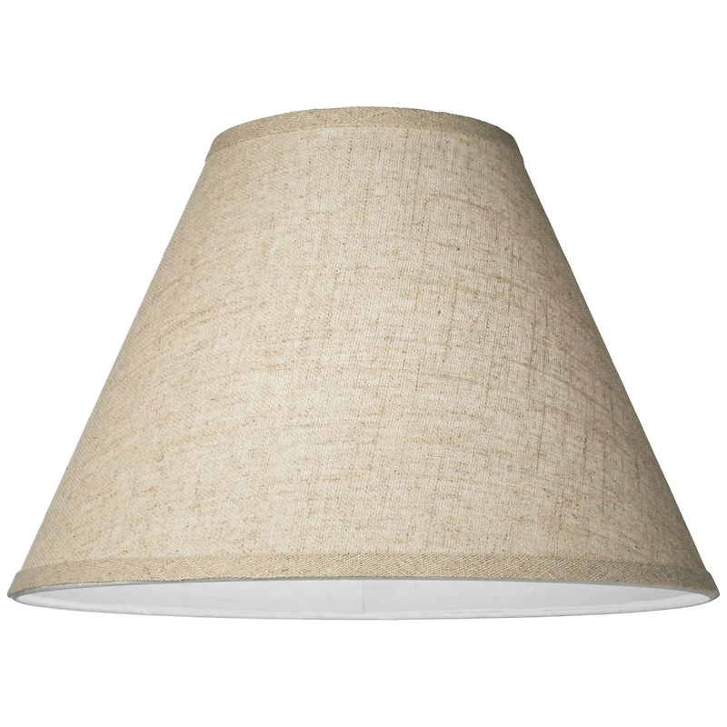 Springcrest Fine Burlap Medium Empire Lamp Shade 6.5" Top x 15" Bottom x 10" High x 10.75" Slant (Spider) Replacement with Harp an