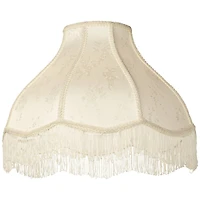 Springcrest Set of 2 Scallop Dome Lamp Shades Cream Large 6" Top x 17" Bottom x 11" High Spider Replacement Harp and Finial Fitting