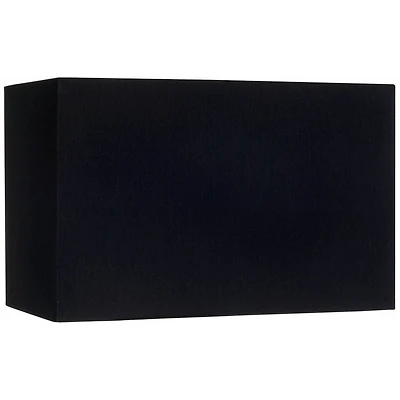 Springcrest Black Medium Rectangular Hardback Lamp Shade 16" Wide x 8" Deep x 10" High (Spider) Replacement with Harp and Finial