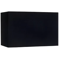 Springcrest Black Medium Rectangular Hardback Lamp Shade 16" Wide x 8" Deep x 10" High (Spider) Replacement with Harp and Finial