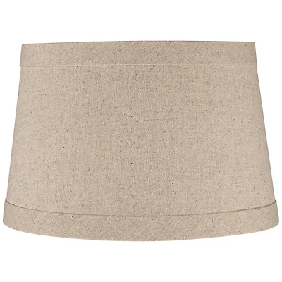Springcrest Natural Linen Small Drum Lamp Shade 10" Top x 12" Bottom x 8" High (Spider) Replacement with Harp and Finial