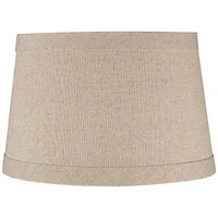 Springcrest Natural Linen Small Drum Lamp Shade 10" Top x 12" Bottom x 8" High (Spider) Replacement with Harp and Finial