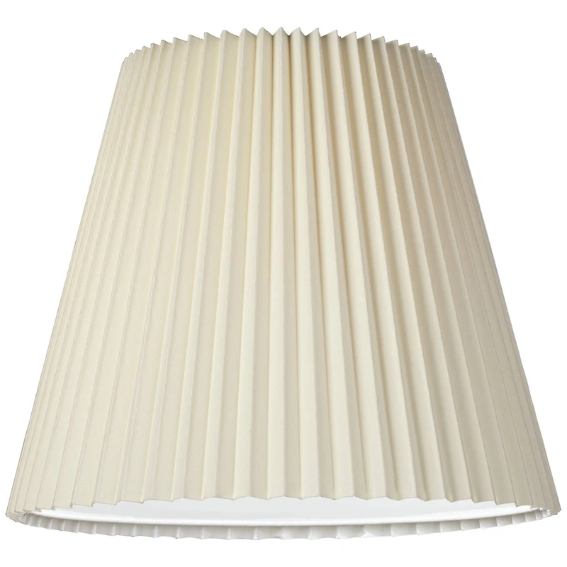Springcrest 10" Top x 17" Bottom x 14 1/2" High x 14 3/4" Slant Lamp Shade Replacement Large Ivory Bell Pleated Spider Harp Finial