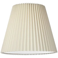 Springcrest 10" Top x 17" Bottom x 14 1/2" High x 14 3/4" Slant Lamp Shade Replacement Large Ivory Bell Pleated Spider Harp Finial