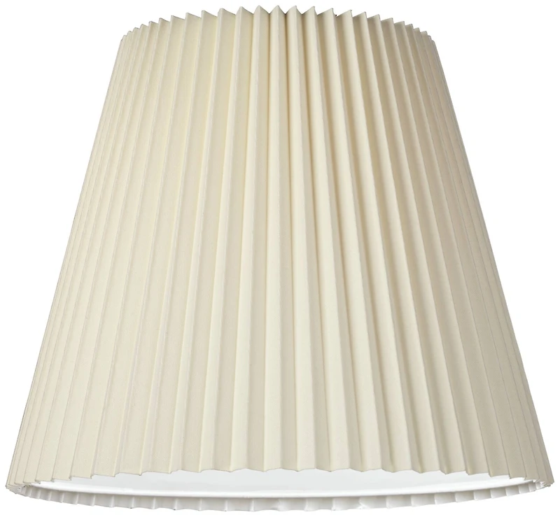 Springcrest Set of 2 Pleated Empire Lamp Shades Ivory Large 10" Top x 17" Bottom x 14.75" High Spider with Harp and Finial Fitting