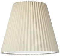 Springcrest Set of 2 Pleated Empire Lamp Shades Ivory Large 10" Top x 17" Bottom x 14.75" High Spider with Harp and Finial Fitting