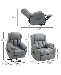 Homcom Power Lift Chair with Vibration Massage and Remote Control,