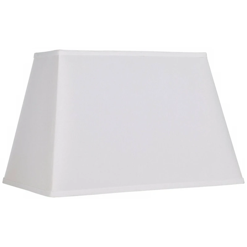Springcrest White Large Rectangular Lamp Shade 14" Wide x 6" Deep at Top and 18" Wide x 12" Deep at Bottom and 12" Height (Sp