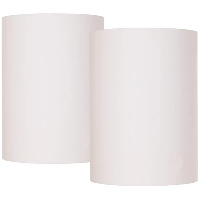 Springcrest Set of 2 Drum Lamp Shades White Small 8" Top x 8" Bottom x 11" High Spider with Replacement Harp and Finial Fitting