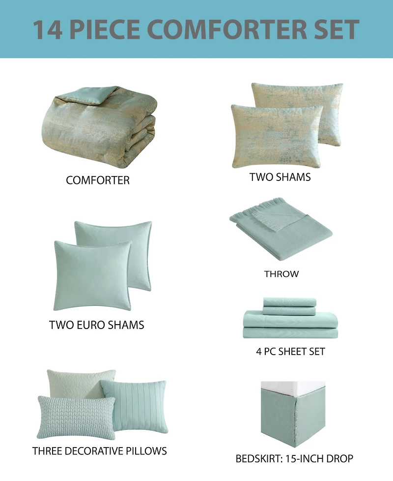 Hallmart Collectibles Vida 14-Pc. Comforter Set, Queen