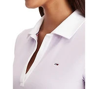 Tommy Jeans Women's Contrast-Collar Short-Sleeve Top