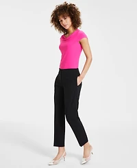 Kasper Women's Stretch Crepe Slim Leg Pant, Regular & Petite