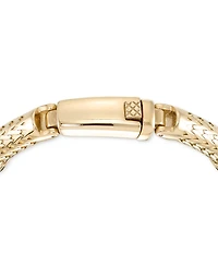 Legacy for Men by Simone I. Smith Black Leather Bracelet Stainless Steel