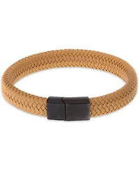 Legacy for Men by Simone I. Smith Men's Braided Fiber Bracelet in Black Ion-Plated Stainless Steel