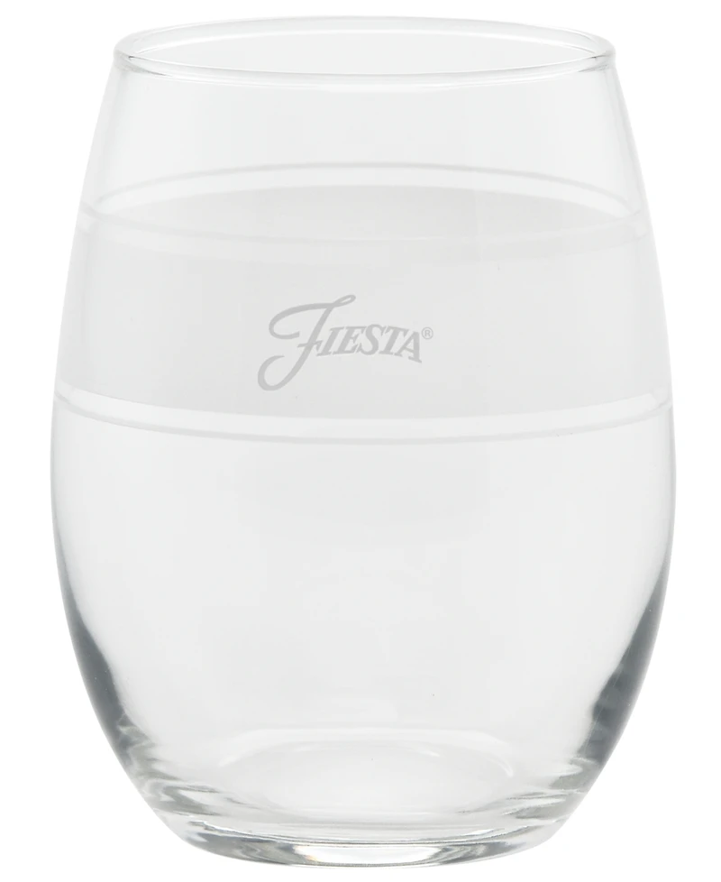 Fiesta Coastal Frame 15 Ounce Stemless Wine Glass, Set of 4