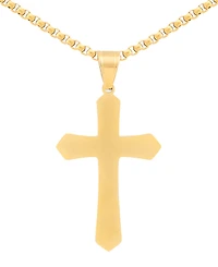 Legacy for Men by Simone I. Smith Men's Cubic Zirconia Cross 24" Pendant Necklace in Gold-Tone Ion-Plated Stainless Steel