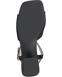 Journee Collection Women's Evylinn Knit Block Heel Dress Sandals