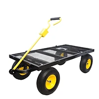 Streamdale Furniture Wagon Cart Garden Cart Trucks Make It Easier To Transport Firewood Yellow+Black