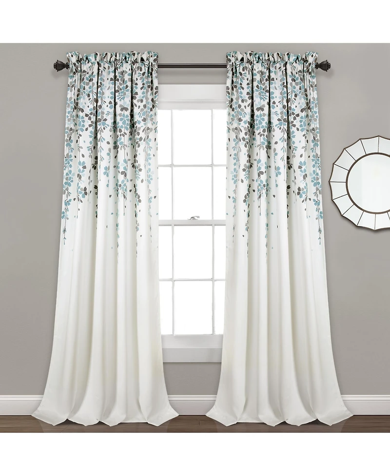 Weeping Flower Light Filtering Window Curtain Panels