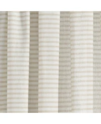 Boho Coastal Horizontal Ticking Stripe Tassel Window Curtain Panels