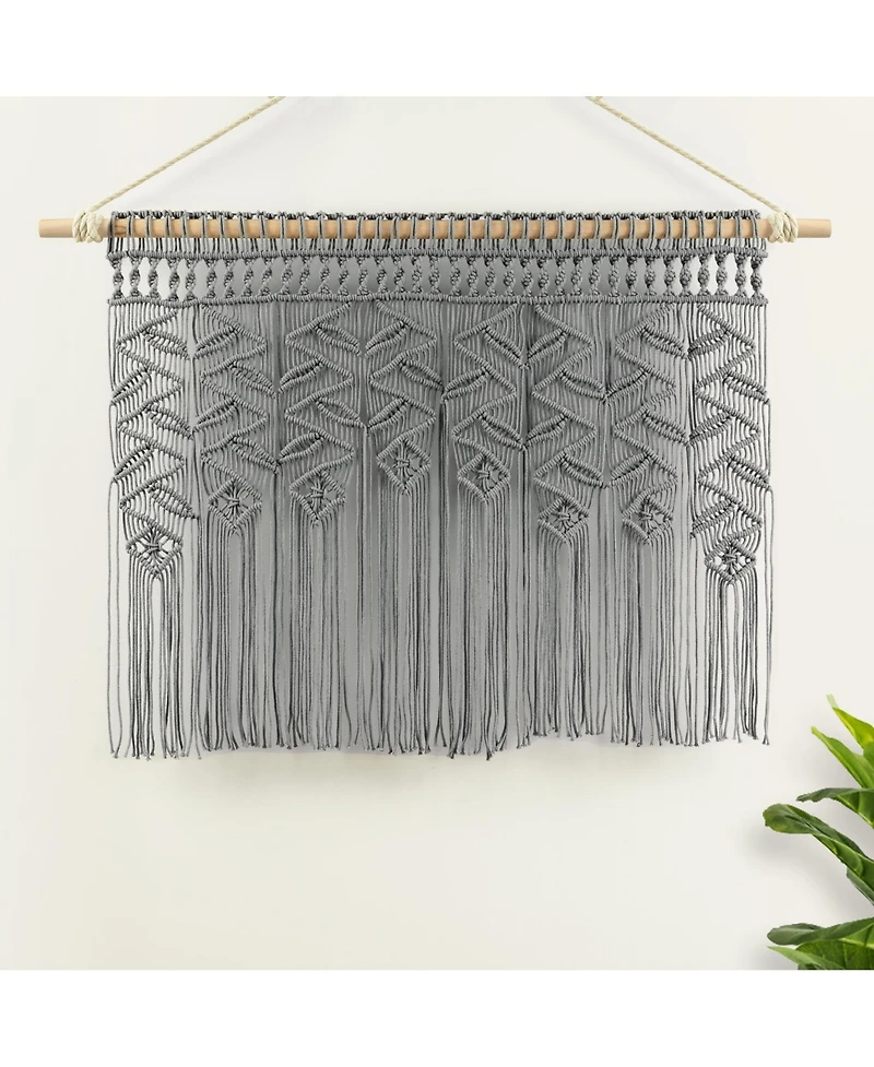 Boho Macrame Leaf Cotton Valance/Kitchen Curtain/Wall Decor