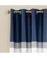 Alexander Stripe Light Filtering Window Curtain Panels Navy 52x95 Set