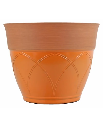 Garden Elements Colored Rim Large Plastic Planter, 15 Inches