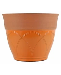 Garden Elements Colored Rim Large Plastic Planter, 15 Inches