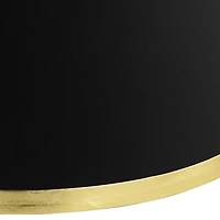 Springcrest Collection Set of 2 Hardback Drum Lamp Shades Black Medium 13" Top x 15" Bottom x 10" Slant Spider Replacement Harp and Fin