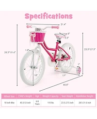 Kids Bicycle 18 Inch Toddler and Kids Bike with Training Wheels for 6-8