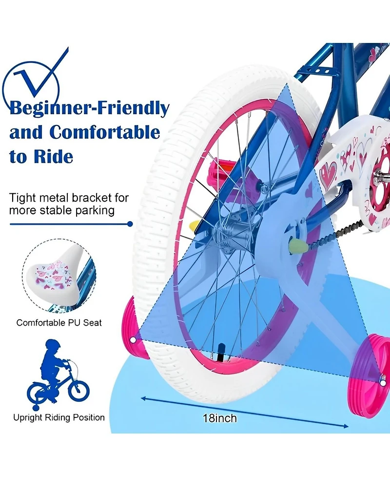 18-inch Kids Bike Bicycle for Girls Ages 4-8 Years Child