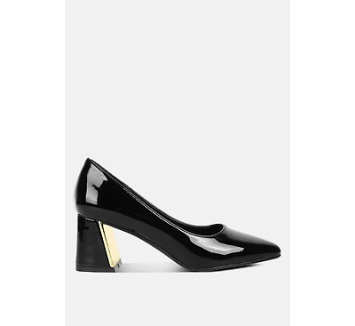 Zaila Metallic Accent Block Heel Pumps Women