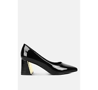 Zaila Metallic Accent Block Heel Pumps Women