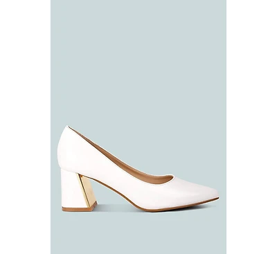 Zaila Metallic Accent Block Heel Pumps Women