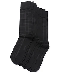 Calvin Klein Men's Crew Length Microfiber Dress Socks, Assorted Patterns, Pack of 4