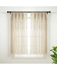 Boho Macrame Textured Cotton Window Curtain/Room Divider/Doorway/Wall Decor