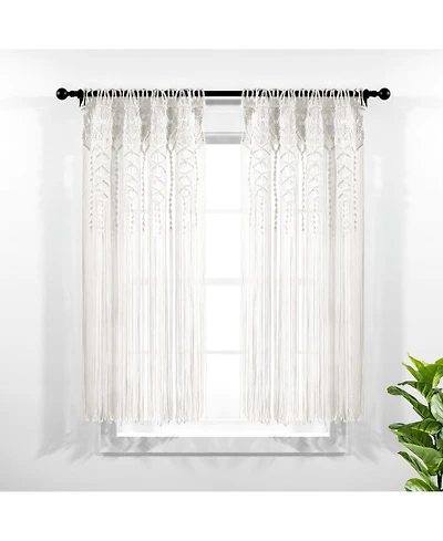 Boho Macrame Textured Cotton Window Curtain/Room Divider/Doorway/Wall Decor