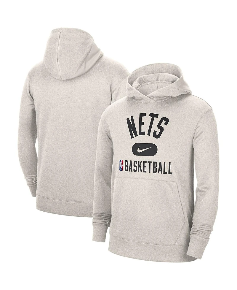 Men's Nike White Brooklyn Nets 2021-2022 Spotlight On Court Performance Practice Pullover Hoodie