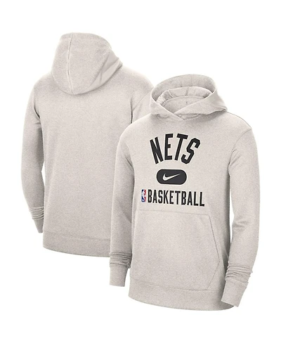 Men's Nike White Brooklyn Nets 2021-2022 Spotlight On Court Performance Practice Pullover Hoodie