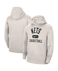 Men's Nike White Brooklyn Nets 2021-2022 Spotlight On Court Performance Practice Pullover Hoodie