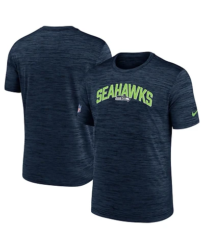Men's Nike Navy Seattle Seahawks Sideline Velocity Athletic Stack Performance T-shirt
