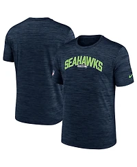 Men's Nike Navy Seattle Seahawks Sideline Velocity Athletic Stack Performance T-shirt