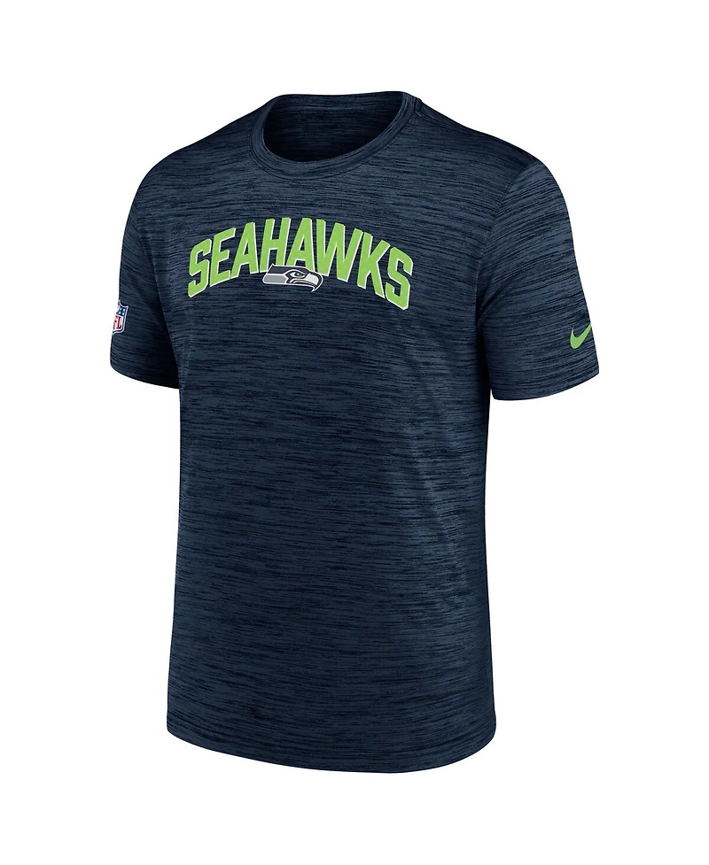 Men's Nike Navy Seattle Seahawks Sideline Velocity Athletic Stack Performance T-shirt